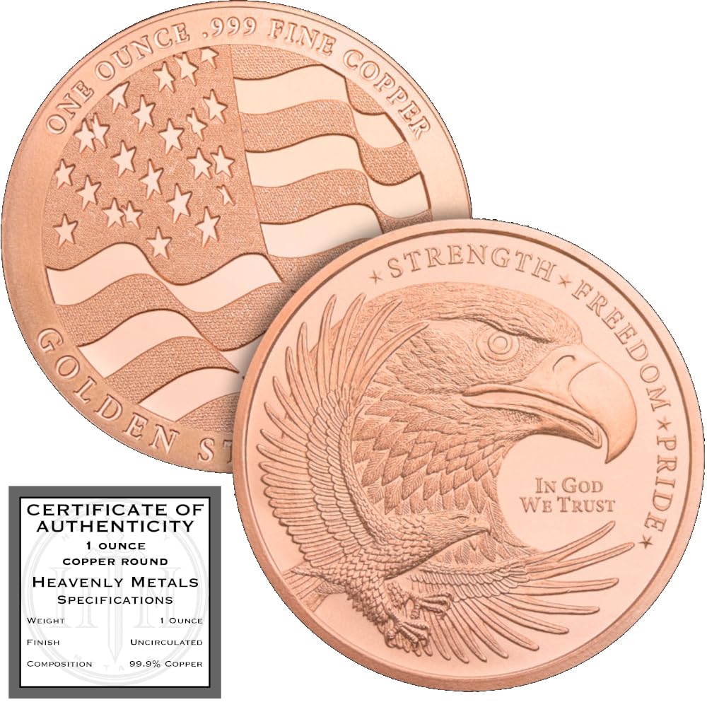 Amazon.com: American Bald Eagle - 1 oz .999 Pure Copper Round